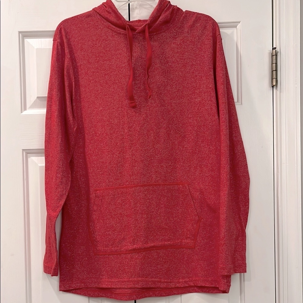 Men’s Straight Faded hooded lightweight pullover size S heathered red color
